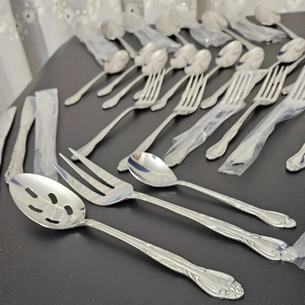 Vintage National Stainless Korea Flatware - 36 pcs. + 3 Serving Pcs.